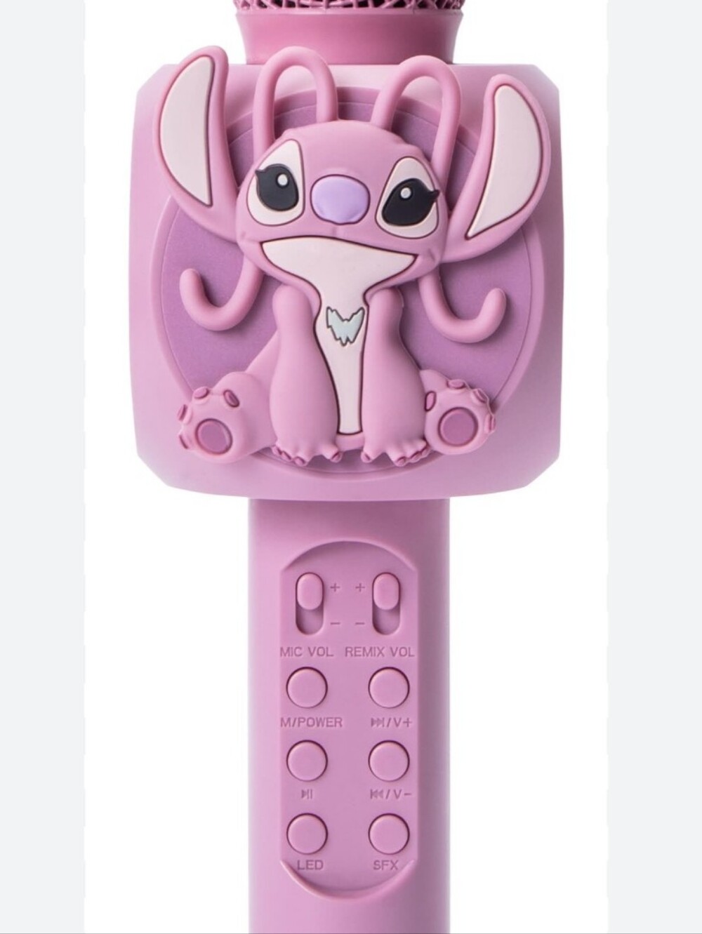 New! Disney Stitch Bluetooth Karaoke Microphone Featuring Angel
